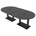 thumbnail image 1 of 8 Person Racetrack Conference Table Metal Bases Electrical Modules, 1 of 7
