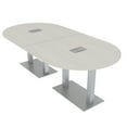 thumbnail image 1 of 8 Person Racetrack Conference Table Metal Bases Electrical Modules, 1 of 7