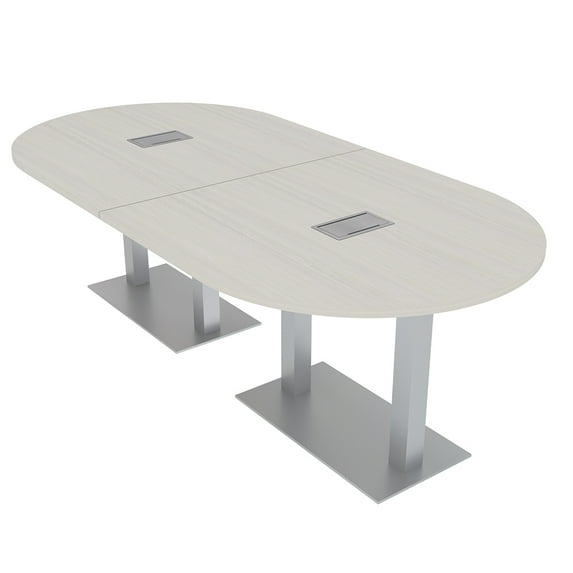 8 Person Racetrack Conference Table Metal Bases Electrical Modules