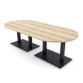 thumbnail image 1 of 8 Person Racetrack Conference Table Metal Bases Electrical Modules, 1 of 5