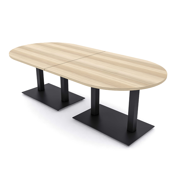 8 Person Racetrack Conference Table Metal Bases Electrical Modules
