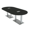 thumbnail image 1 of 8 Person Racetrack Conference Table Metal Bases Electrical Modules, 1 of 7
