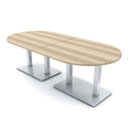 thumbnail image 1 of 8 Person Racetrack Conference Table Metal Bases Electrical Modules, 1 of 5