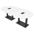 thumbnail image 1 of 8 Person Racetrack Conference Table Metal Bases Electrical Modules, 1 of 7