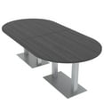 thumbnail image 1 of 8 Person Racetrack Conference Table Metal Bases Electrical Modules, 1 of 5