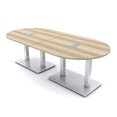 thumbnail image 1 of 8 Person Racetrack Conference Table Metal Bases Electrical Modules, 1 of 7