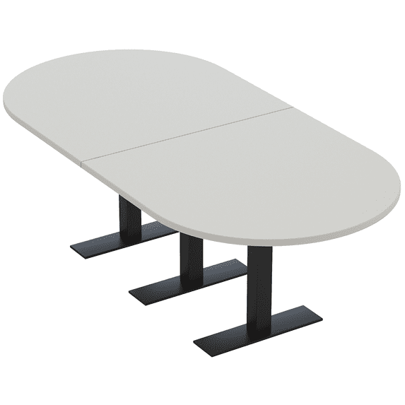 8 Person Racetrack Conference Table With Metal T Bases Electric Units