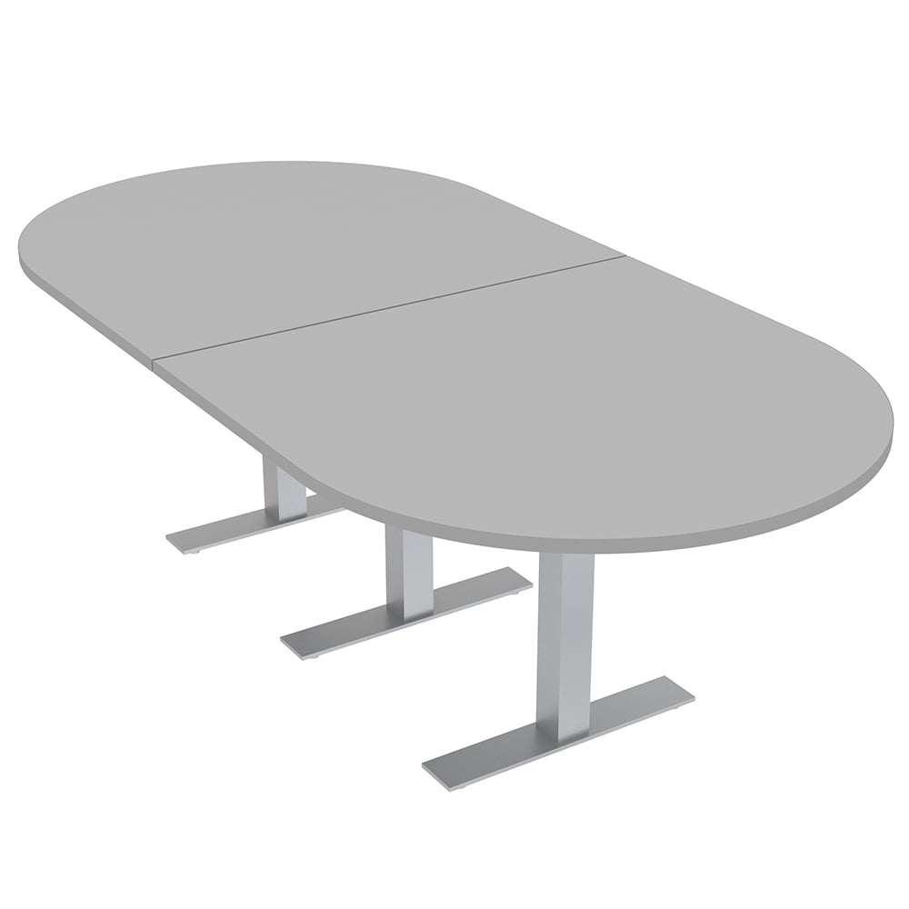 8 Person Racetrack Conference Table With Metal T Bases Electric Units ...