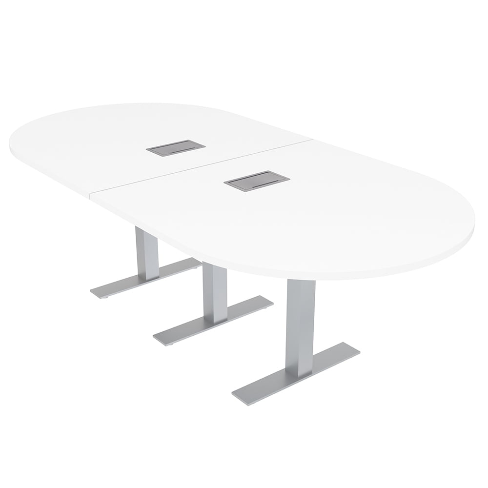 Hon Racetrack Table 8 Person Racetrack Conference Table With Metal T Bases Electric Units ...