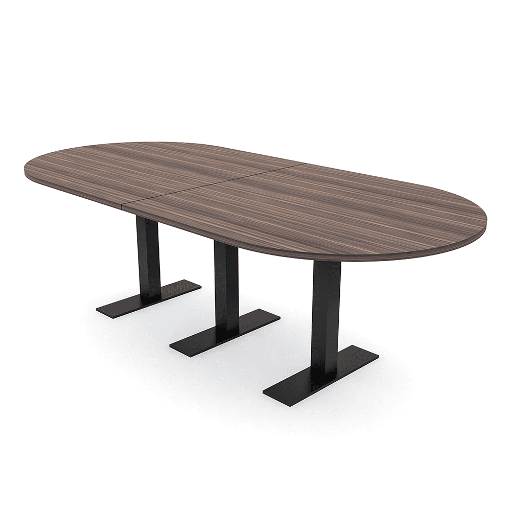 8 Person Racetrack Conference Table With Metal T Bases Electric Units ...