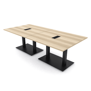 8 Person Rectangular Conference Table Metal Bases Power And Data Units