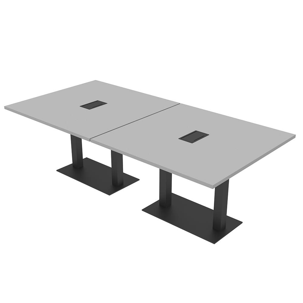 8 Person Rectangular Conference Table Metal Bases Power And Data Units ...