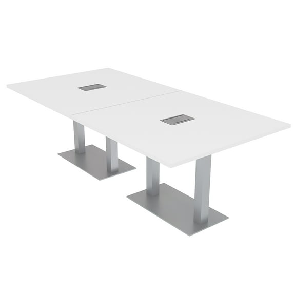 8 Person Rectangular Conference Table Metal Bases Power And Data Units
