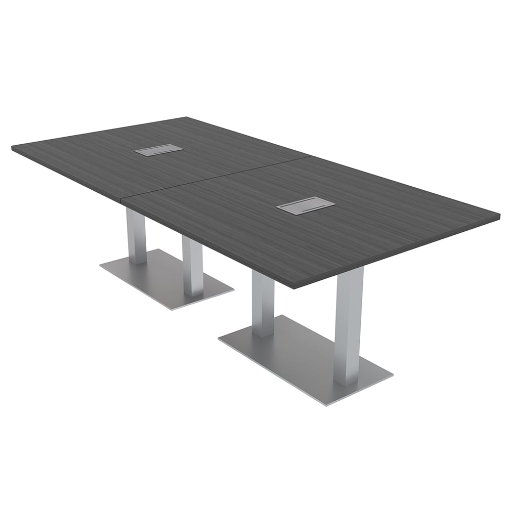 Rectangle Power Table 8 Person Rectangular Conference Table Metal Bases Power And Data Units ...