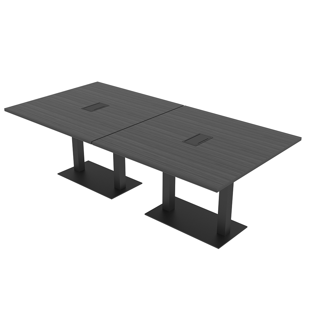 Rectangle Power Table 8 Person Rectangular Conference Table Metal Bases Power And Data Units ...