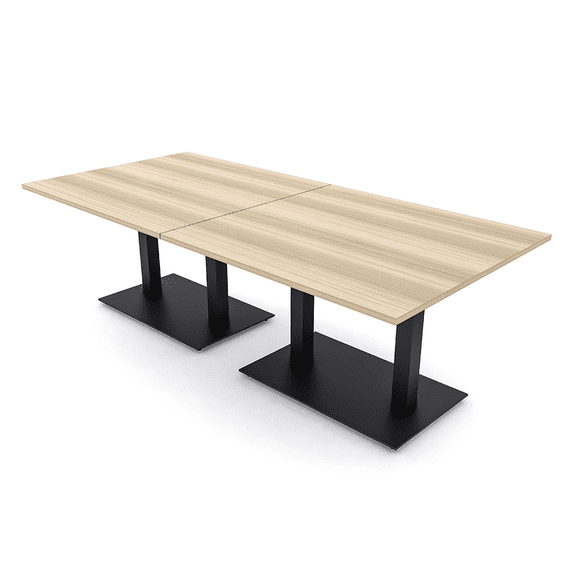 8 Person Rectangular Conference Table Metal Bases Power And Data Units