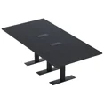thumbnail image 1 of 8 Person Rectangular Conference Table Metal T Bases Electrical Modules, 1 of 8