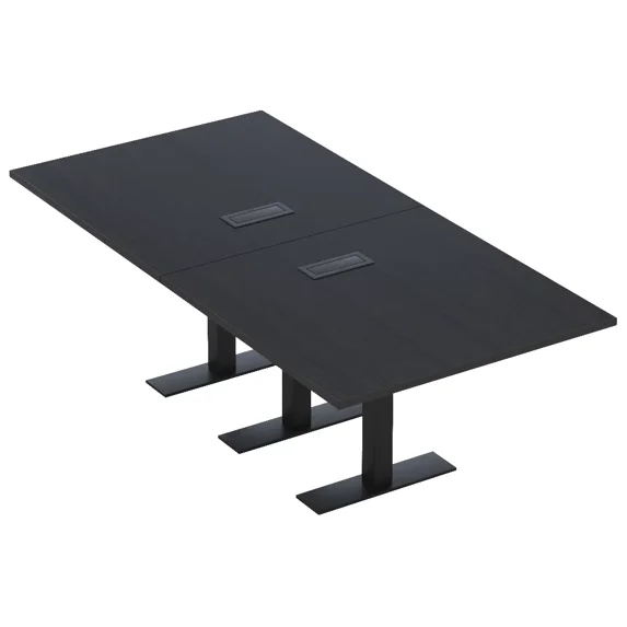 8 Person Rectangular Conference Table Metal T Bases Electrical Modules
