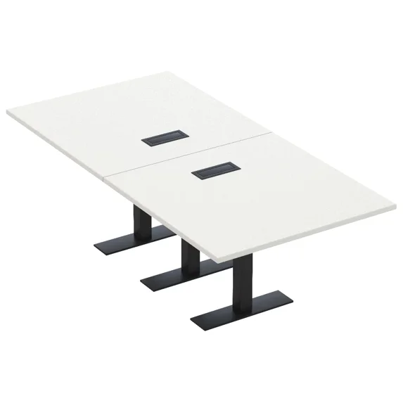 8 Person Rectangular Conference Table Metal T Bases Electrical Modules