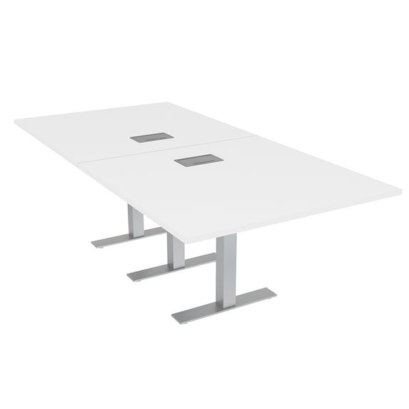 8 Person Rectangular Conference Table Metal T Bases Electrical Modules