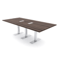 thumbnail image 1 of 8 Person Rectangular Conference Table Metal T Bases Electrical Modules, 1 of 8