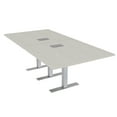 thumbnail image 1 of 8 Person Rectangular Conference Table Metal T Bases Electrical Modules, 1 of 8