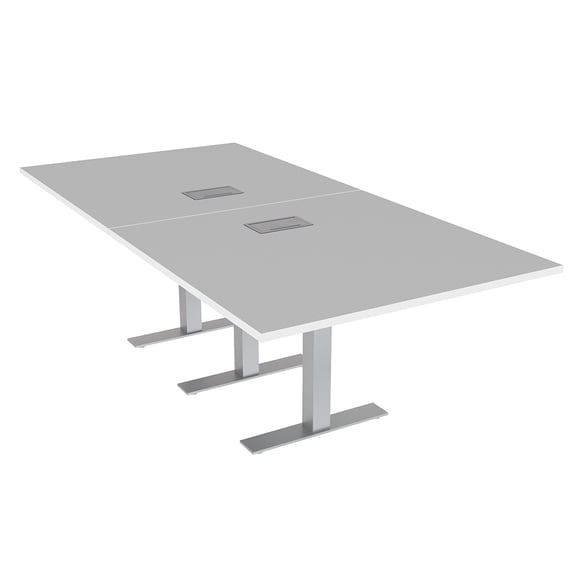 8 Person Rectangular Conference Table Metal T Bases Electrical Modules
