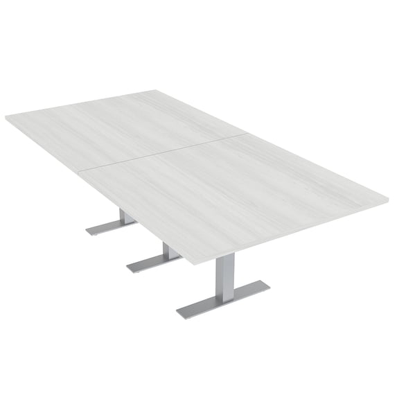 8 Person Rectangular Conference Table Metal T Bases Electrical Modules