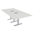 thumbnail image 1 of 8 Person Rectangular Conference Table Metal T Bases Electrical Modules, 1 of 8