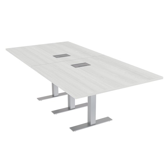 8 Person Rectangular Conference Table Metal T Bases Electrical Modules