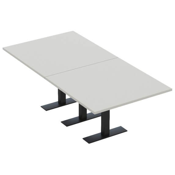 8 Person Rectangular Conference Table Metal T Bases Electrical Modules