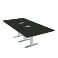 thumbnail image 1 of 8 Person Rectangular Conference Table Metal T Bases Electrical Modules, 1 of 8