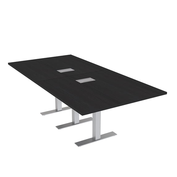 8 Person Rectangular Conference Table Metal T Bases Electrical Modules