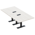 thumbnail image 1 of 8 Person Rectangular Conference Table Metal T Bases Electrical Modules, 1 of 8