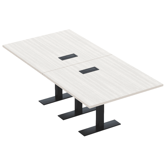 8 Person Rectangular Conference Table Metal T Bases Electrical Modules
