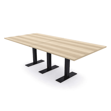 8 Person Rectangular Conference Table Metal T Bases Electrical Modules