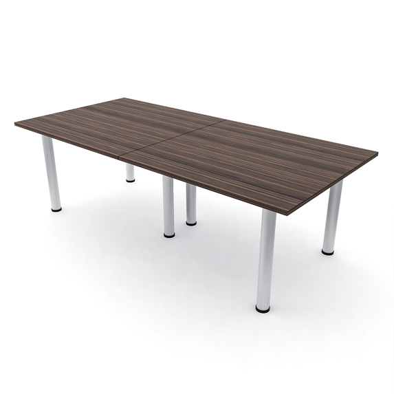 8 Person Rectangular Conference Table Silver Post Legs Power And Data