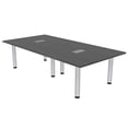 thumbnail image 1 of 8 Person Rectangular Conference Table Silver Post Legs Power And Data, 1 of 7