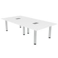 thumbnail image 1 of 8 Person Rectangular Conference Table Silver Post Legs Power And Data, 1 of 7