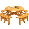 thumbnail image 1 of 8-Person Round Outdoor Dining Table | Accommodates Friends and Family | Crafted from Fir Wood | High Weight Capacity for Long-Lasting Use, 1 of 5