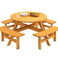 thumbnail image 1 of 8 Person Round Table for Picnics | Spacious for Dining Essentials | Fir Wood Build | Customizable with Free Painting Option, 1 of 5