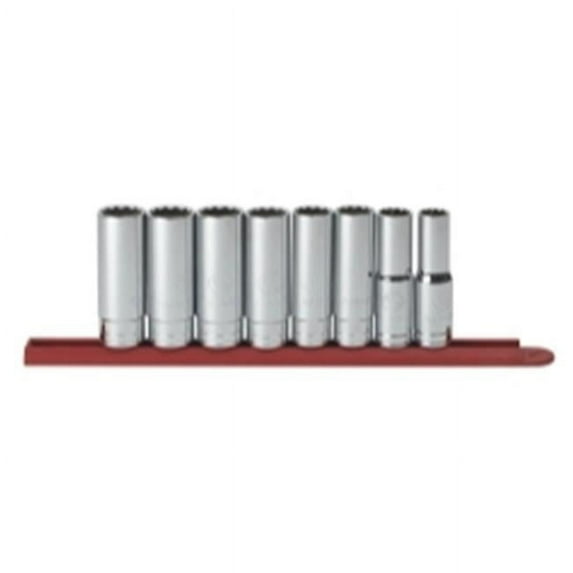 8 Piece 0.5 in. Drive 12 Point Deep SAE Socket Set