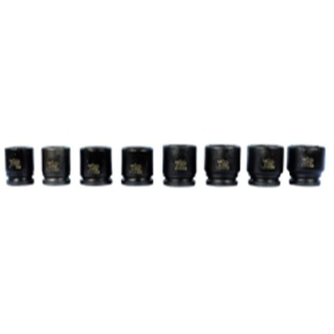 8 Piece 0.75 in. Drive 6 Point Standard Impact Socket Set