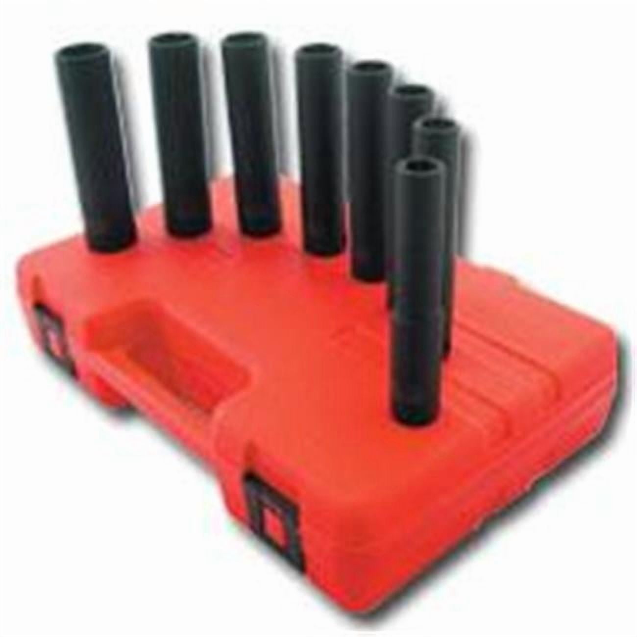 8 Piece 1/2 Inch Drive 6 Point Extra Deep SAE Impact Socket Set