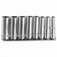 thumbnail image 1 of 8 Piece 1/4 Inch Drive 6 Point Metric Deep Socket Set, 1 of 1