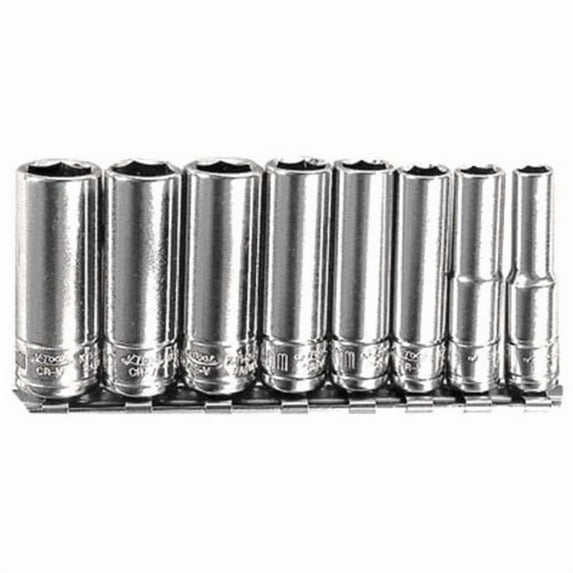 8 Piece 1/4 Inch Drive 6 Point Metric Deep Socket Set