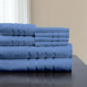 8-Piece 100% Cotton Plush Bath Towel Set by Somerset Home  (BLue)
