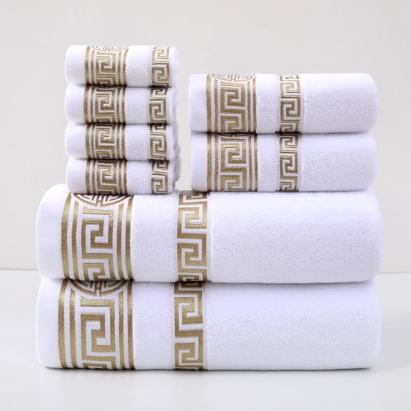 8-Piece Cotton Towel Set, 2 Bath, 2 Hand, 4 Washcloths, 430 Gsm, Ultra Soft Highly Absorbent for Bathroom