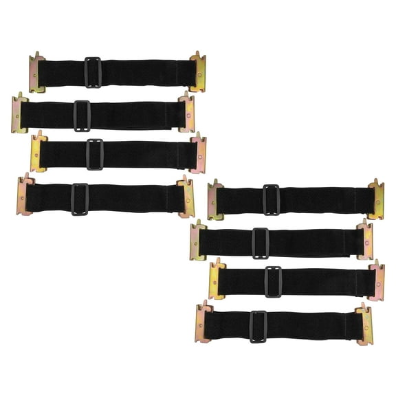 (8 Piece) 12"-22" Adjustable E-Track Bungee Tie-Down Straps for Securing Cargo to Enclosed Trailer Walls - 2 inch Black Bungee Straps E-Track Accessories