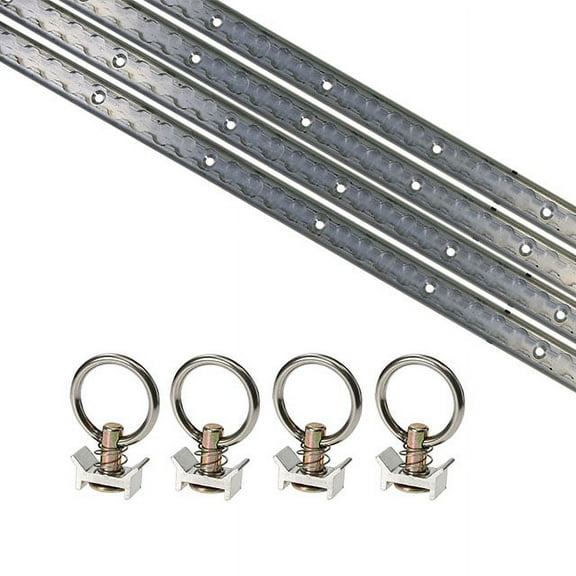 8 Piece 4' L Track Tie Down System- Aluminum